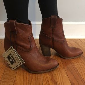 Brown Frye boots ankle western